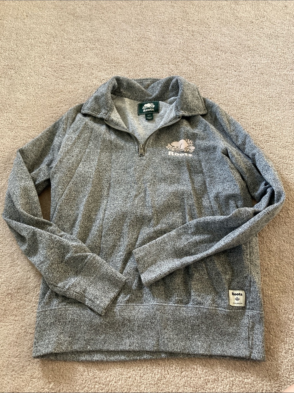 Roots Men's Heather Gray Half-Zip Pullover